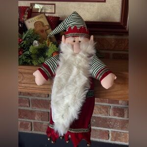 Vintage 1974 Christmas Elf Puppet Doll - Red, Green, White